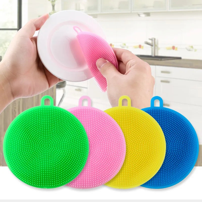 Fais Du Multifunction Silicone Sponge Dish Kitchen Supplies Household Cleaning Brush Dishwashing Sponge Cleaning Tools