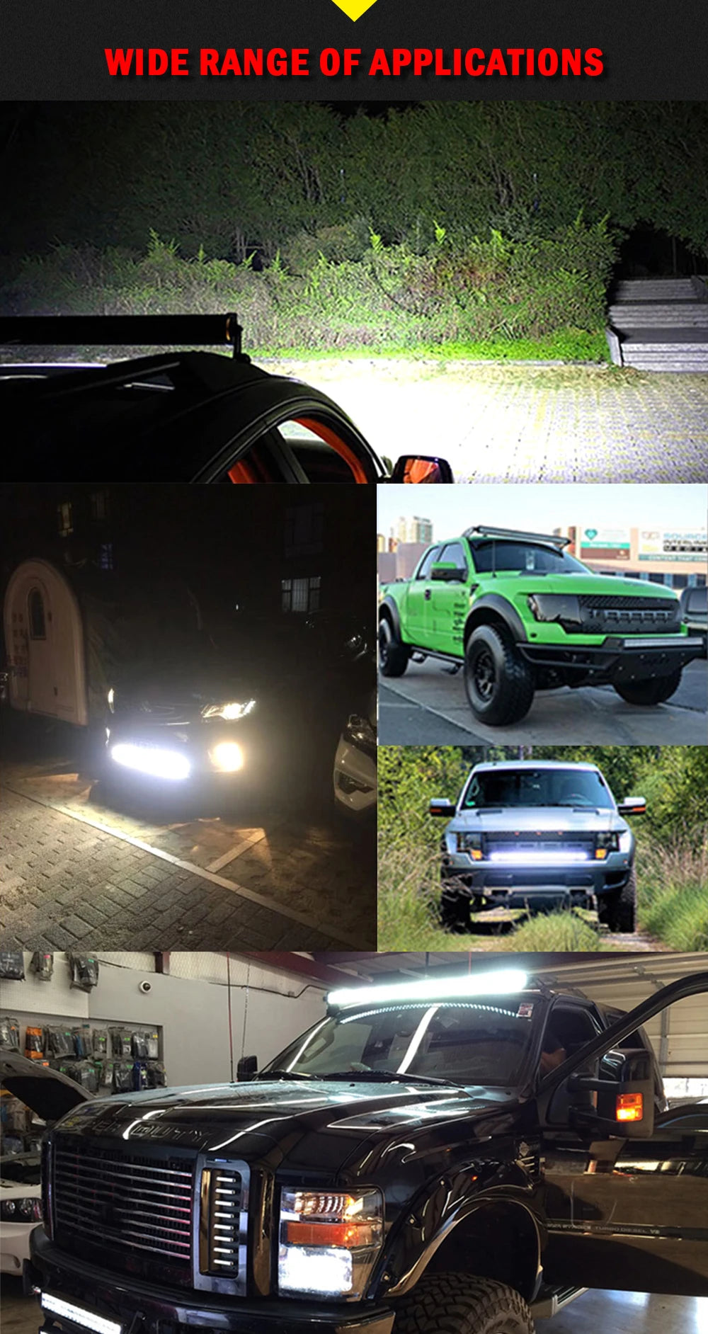 CO LIGHT 52" 12V 24V Offroad Led Light Bar Spot Flood Combo Beam 110000LM Led Bar 2-Row Led Work Light Bar for Car 4WD Truck SUV