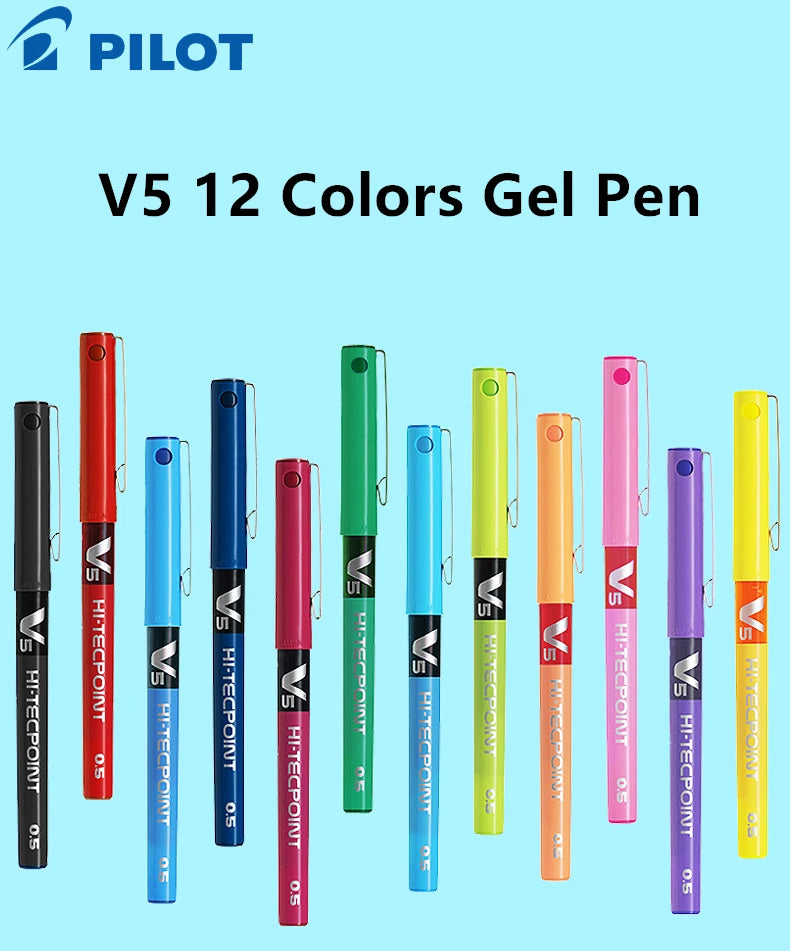 Japan PILOT BX-V5 0.5mm V7 0.7mm Straight Pen Large Capacity Color Ink Gel Pen Cute Stationary School Supplies