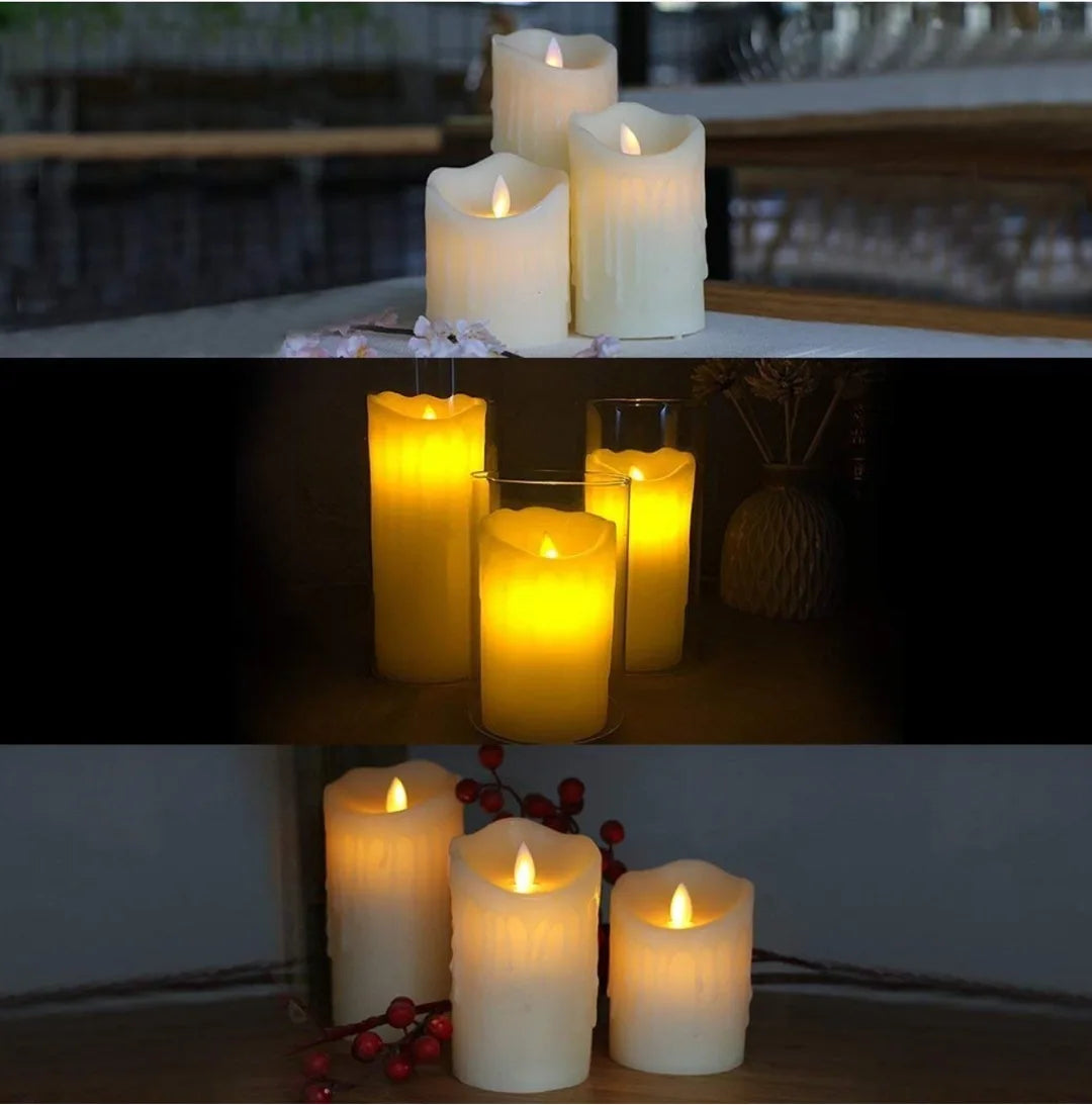 USB Rechargeable Electric simulation Candles Remote Bedside Lamp Warm White Flicker Tea Light Battery Operated Wedding Props