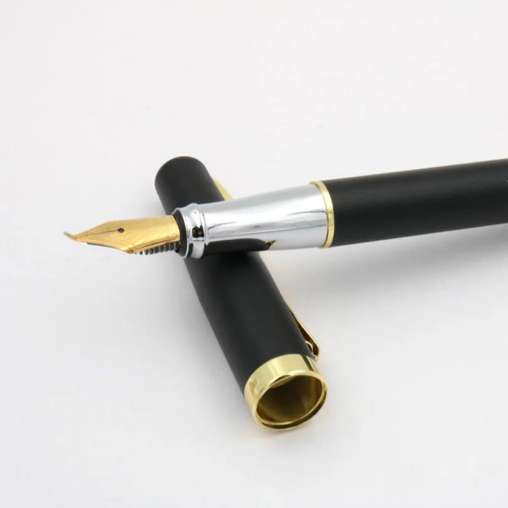 Classic Duke 209 Fountain Pen Golden Matte Black 1.0MM Bent Fude Nib Ink Business Stationary