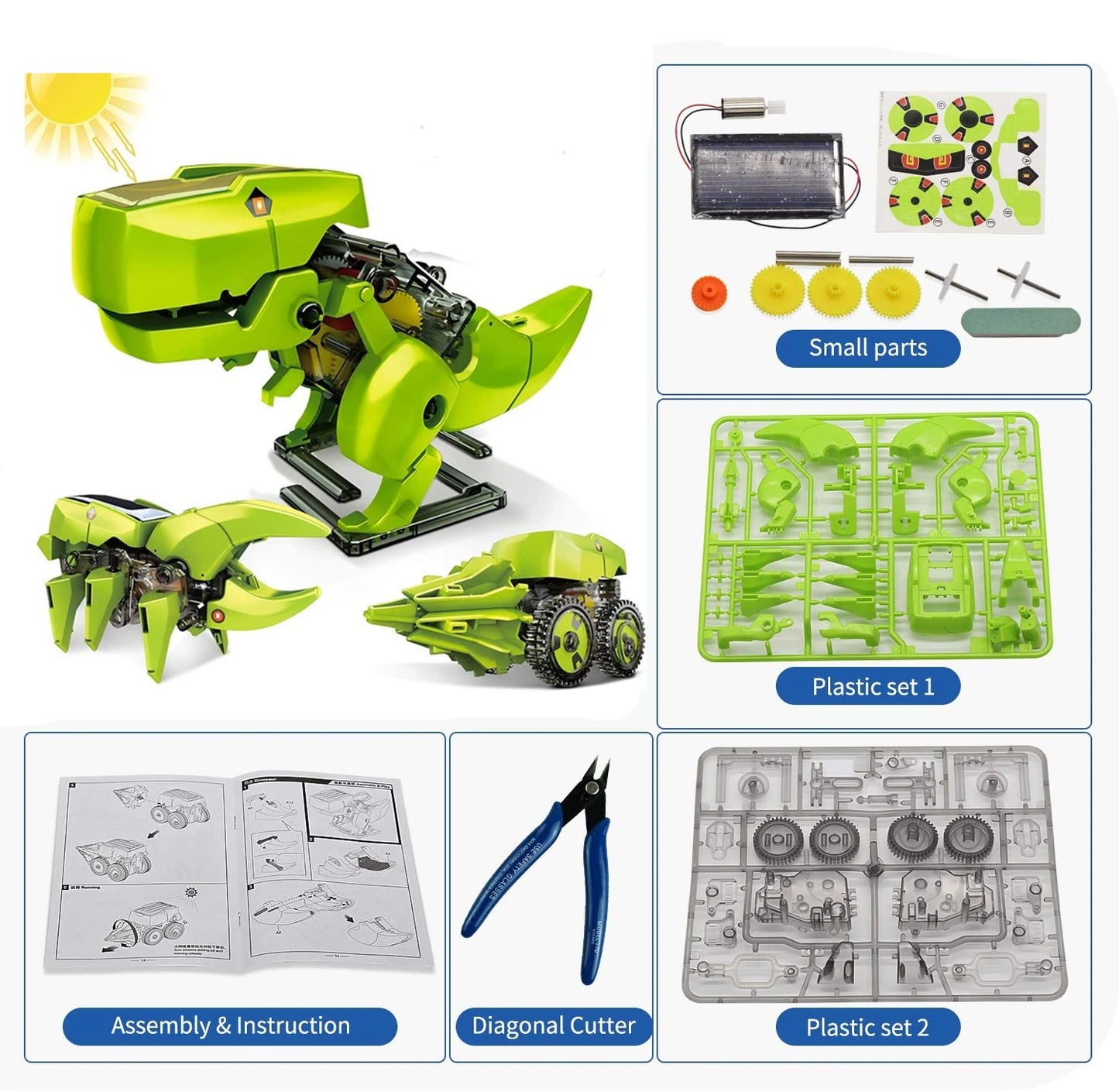 STEM Solar Robot Educational Toys Technology Science Kits Learning Development Scientific Fantasy Toy for Kids Children Boys