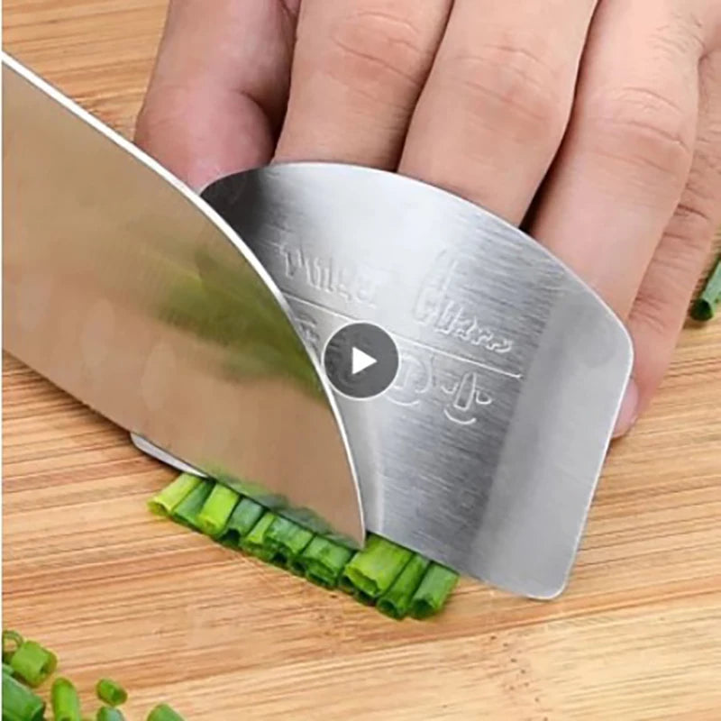 1pc Stainless Steel Finger Protector Kitchen Knife Cutting Cooking Finger Protector Safe Kitchen Durable Chop Shield Cut Gadget