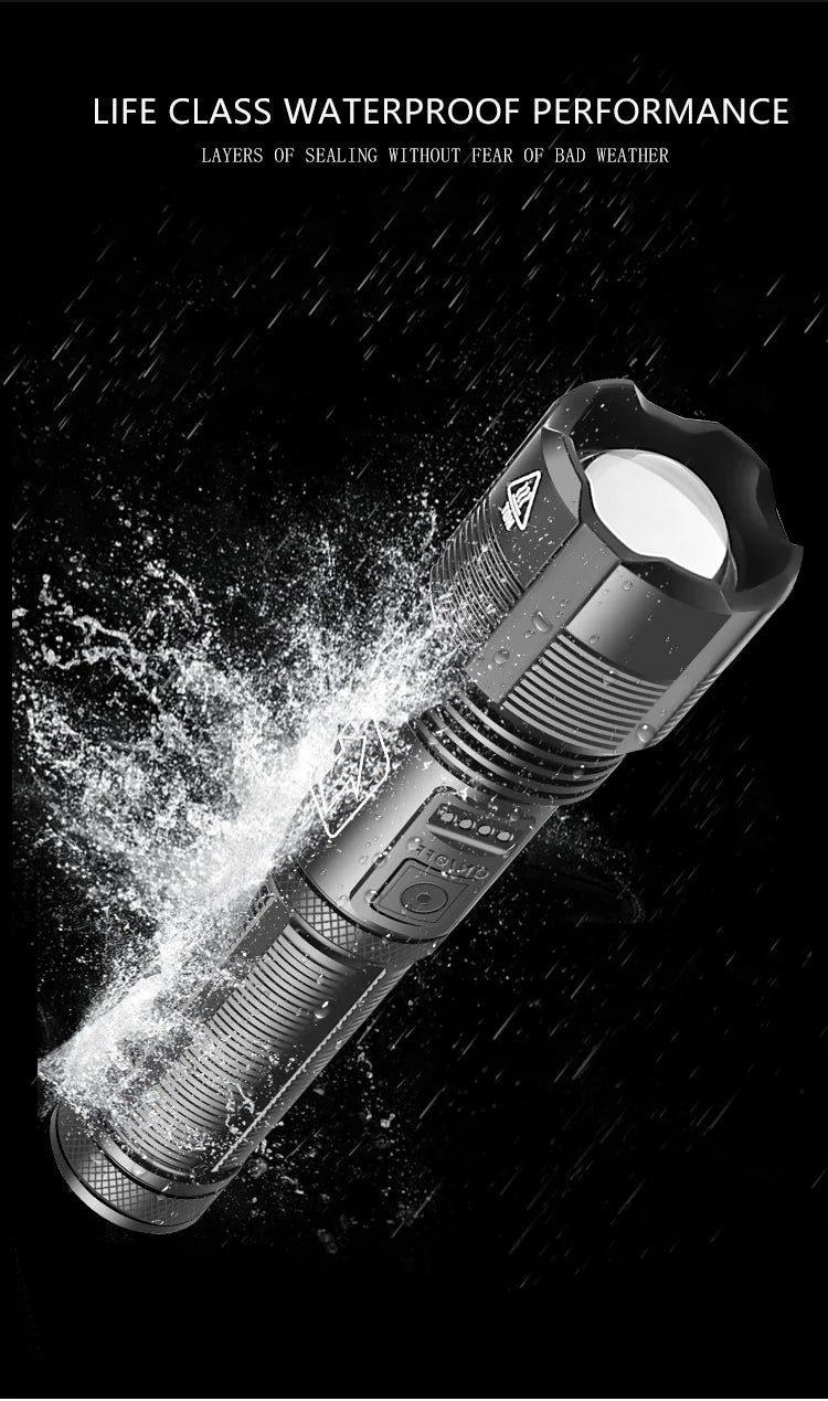 Super Bright LED Flashlight Rechargeable High Quality P70.2 P50 Tactical Hunting Torch Usb Zoomable Lantern By 18650 Battery