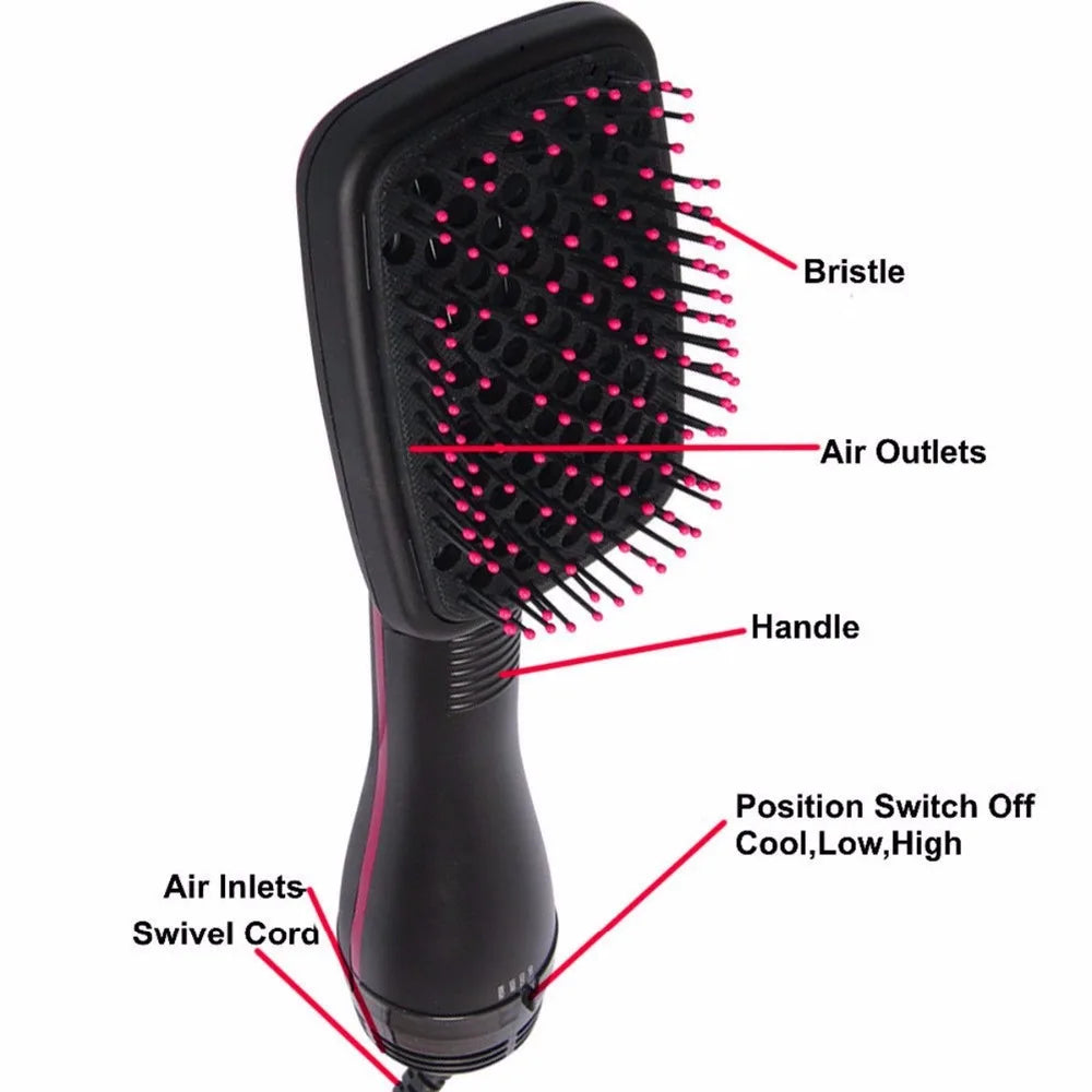 Kemei Electric Hot Air Brush 2 In 1 Hair Dryer Brush Hair Curlers Brush Professional Hairdryer Hairbrush Travel Blow Dryer Comb