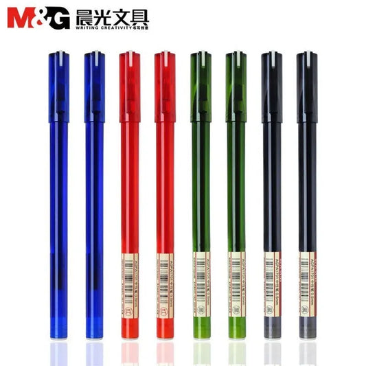 12PCS M&G Simple Pure Gel Pen 0.5mm M&G black blue red pen gel ink refill gelpen school office supplies stationary pens