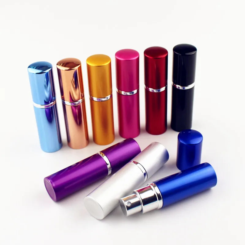 1PC 5ml 10ml Portable Mini Perfume Glass Bottle Travel Aluminum Spray Atomizer Empty Metal Parfume Atomiser Sprayer