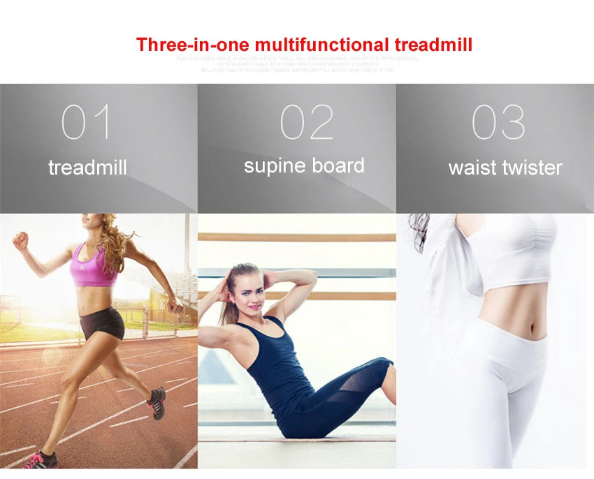 A3 New Treadmill, Folding Mechanical Treadmill, Fitness Treadmill, Multi-function Silent Fitness Equipment Treadmill With Belt