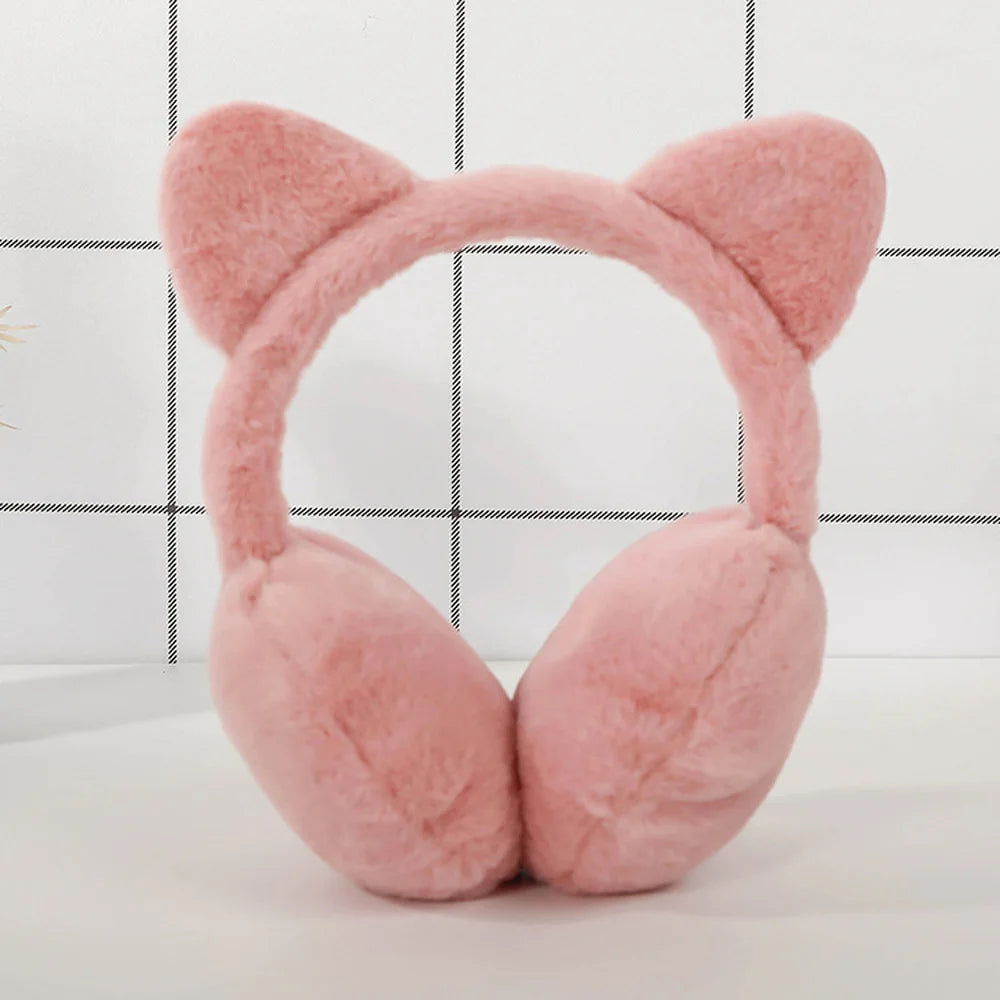 New Lovely Winter Warm Cat Ear Warmers Glitter Ears Plush Earmuffs for Women Playful Girls Ear Muffs Cold Protection Warm Hot