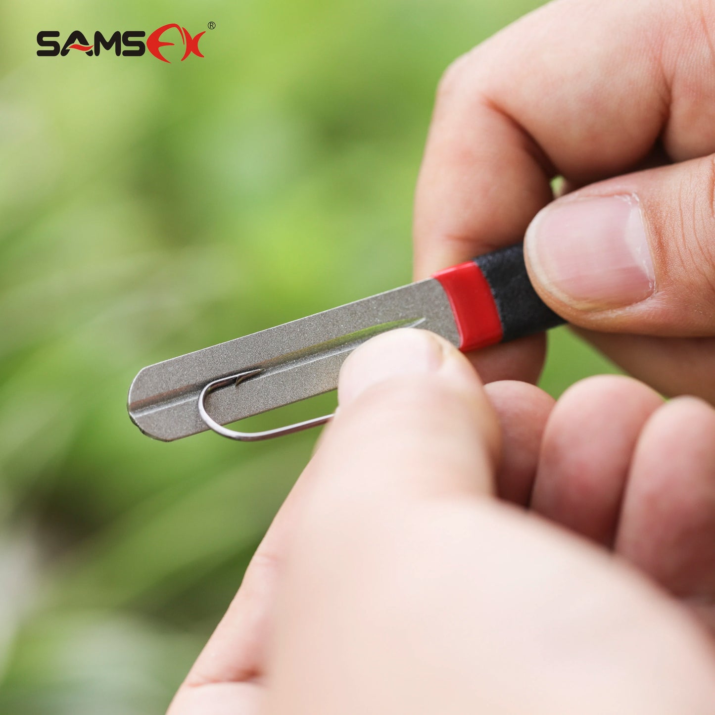 SAMSFX Fishing Quick Knot Tying Tool, Hook Sharpener, Split Rings Opener and Upper Bait Aid Gear Combo