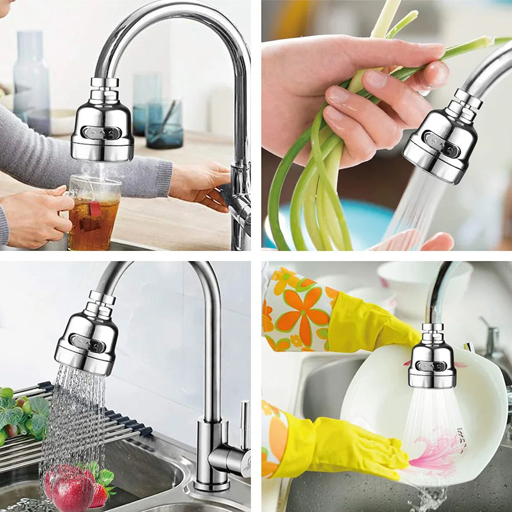 360 Degree Swivel Kitchen Faucet Aerator Adjustable Dual Mode Sprayer Filter Diffuser Water Saving Nozzle Bath Faucet Connector