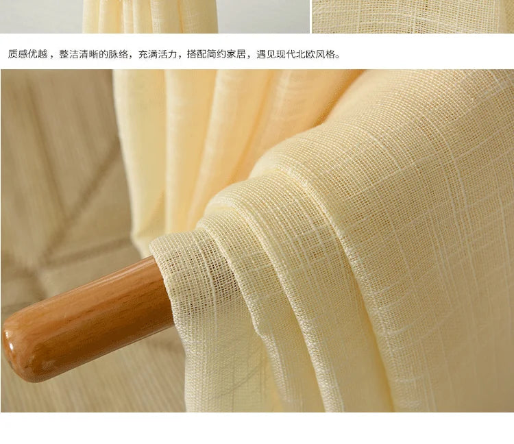 Simple modern cotton slub curtain yarn pure color cotton linen curtain yarn is thickened white curtain yarn for bedroom living