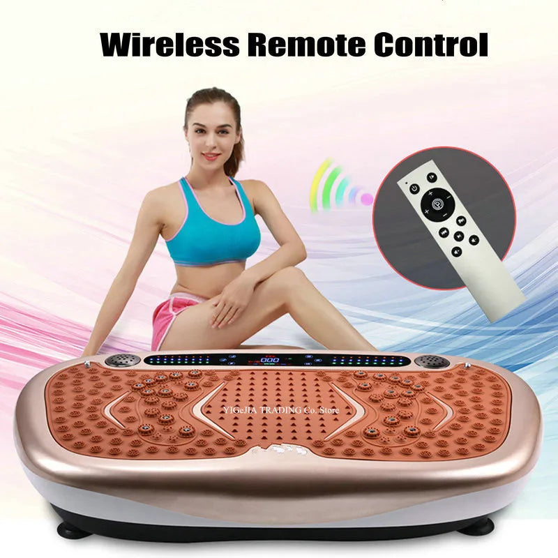 Household Body Shaping Slimming Machine with Pulling Rope, Silent Vibration Fitness Machine, Remote Control Fat Reducing Device