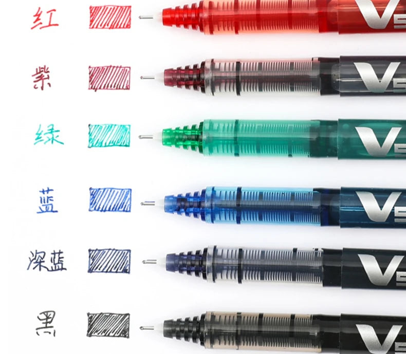 Japan PILOT BX-V5 0.5mm V7 0.7mm Straight Pen Large Capacity Color Ink Gel Pen Cute Stationary School Supplies