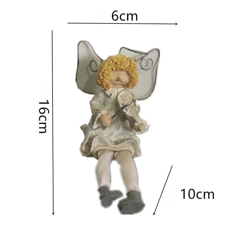 Pastoral Four Hanging Feet Little Angel Resin Accessories Outdoor Park Lawn Figurines Crafts Garden Balcony Sculpture Decoration