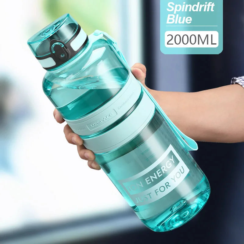 1.5/2L Sport Water Bottle Large capacity Portable leakproof Shaker Outdoor Fitness Bottle EcoFriendly Plastic Drinkware BPA Free