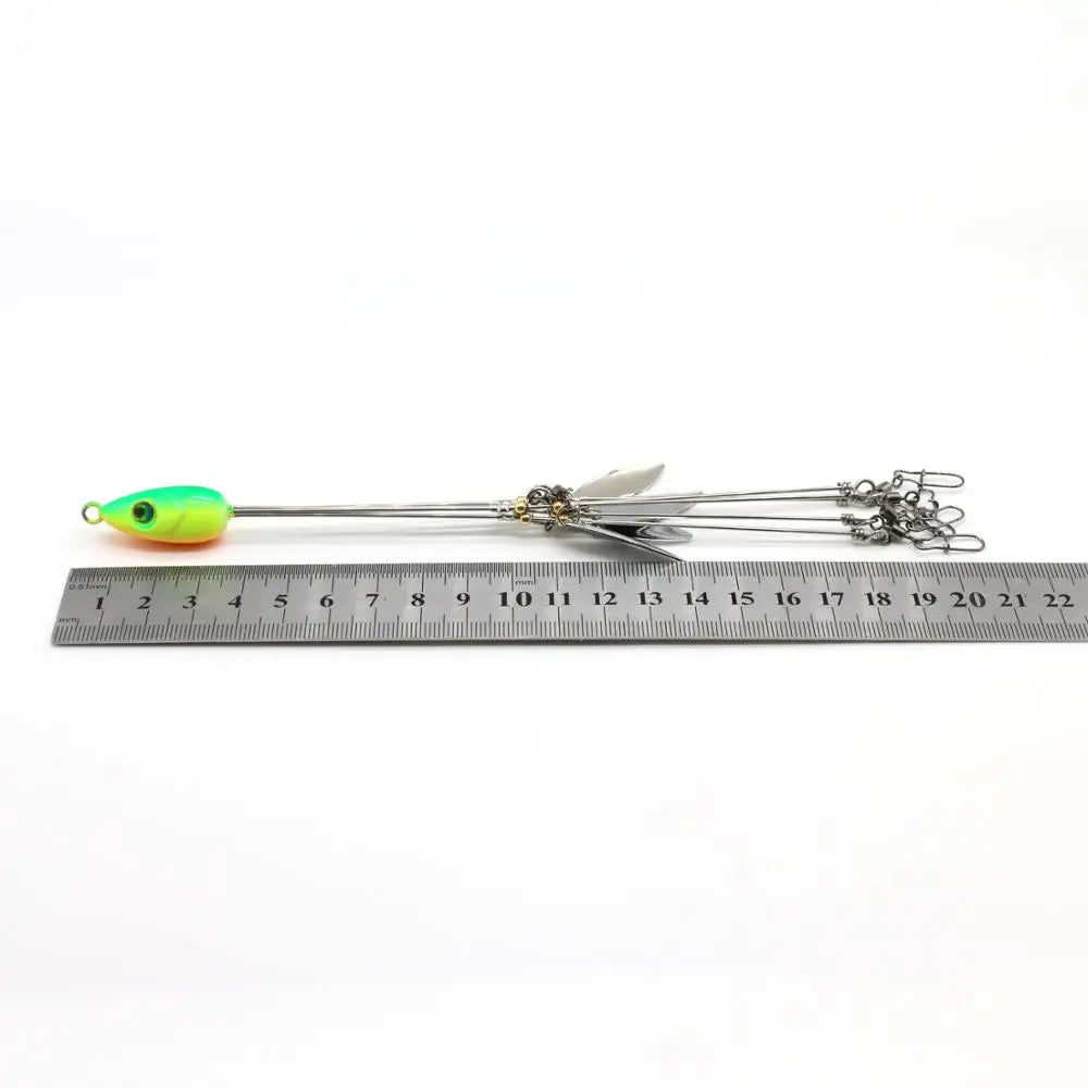 Umbrella Fishing lure Rig 5 Arms Alabama Rig Head Swimming Bait Bass Fishing Group Lure Snap Swivel Spinner, 18g