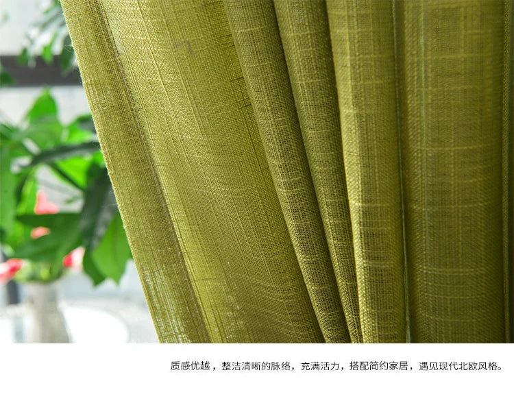 Simple modern cotton slub curtain yarn pure color cotton linen curtain yarn is thickened white curtain yarn for bedroom living