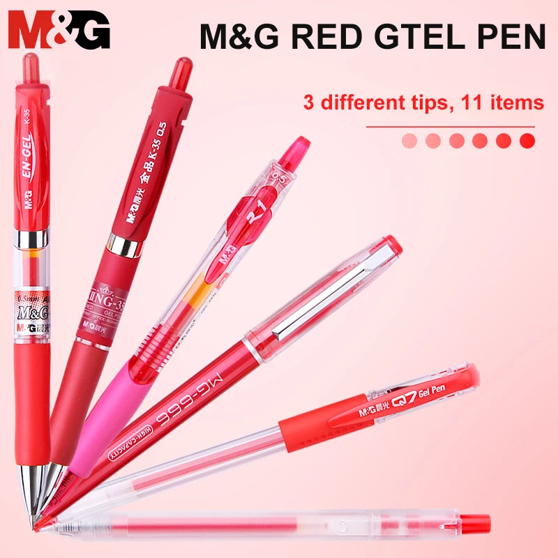 12PCS M&G Simple Pure Gel Pen 0.5mm M&G black blue red pen gel ink refill gelpen school office supplies stationary pens