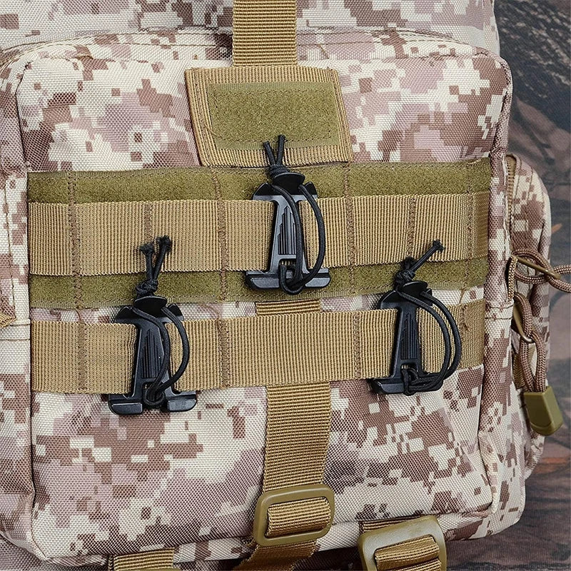 10pcs Tactical Gear Clip Molle Web Dominators for Backpack Straps Management Buckle Carabiner Clips Tube Strap MOlle Attachments