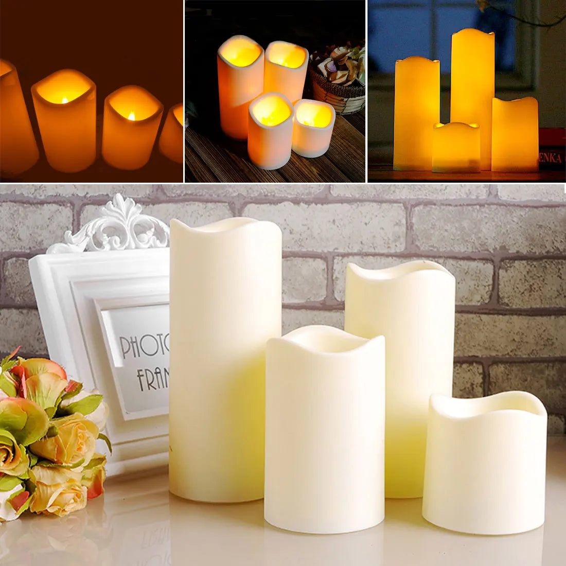 1pcs LED Candles For Decoration Cylindrical Flickering Flameless LED Electronic Candle Tea Light Wedding Birthday Decor Tealight