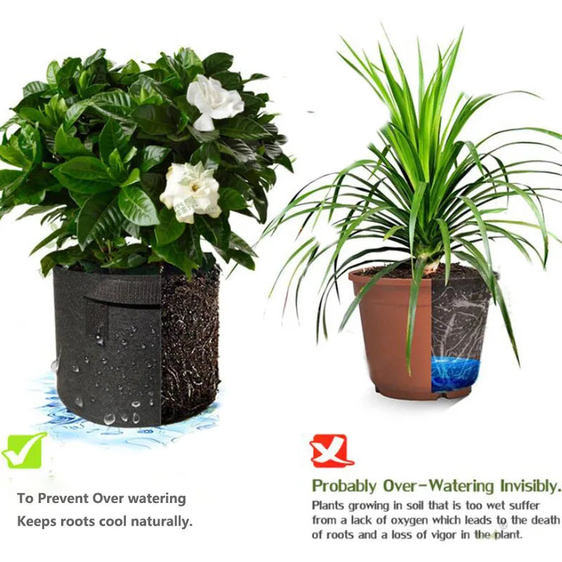 1 Gallon-30 Gallon Plant Grow Bags Home Garden Plant Growing  Fabric Pot Grow Fruit  Plants Thicken Gardening Tools