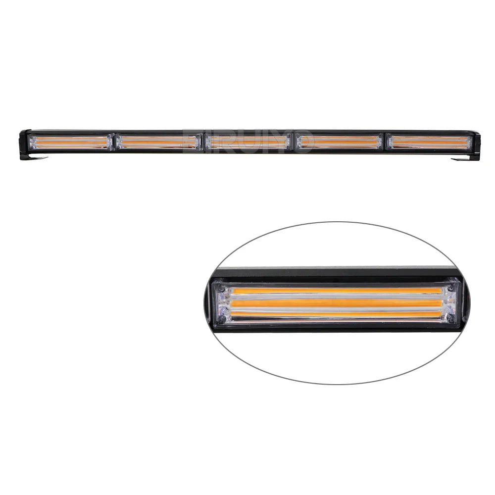 35" 41" 58" COB LED Red Blue Amber Car Emergency Light Traffic Advisor Vehicle Strobe Light Bar Warning Flashing Lamp 26 Modes