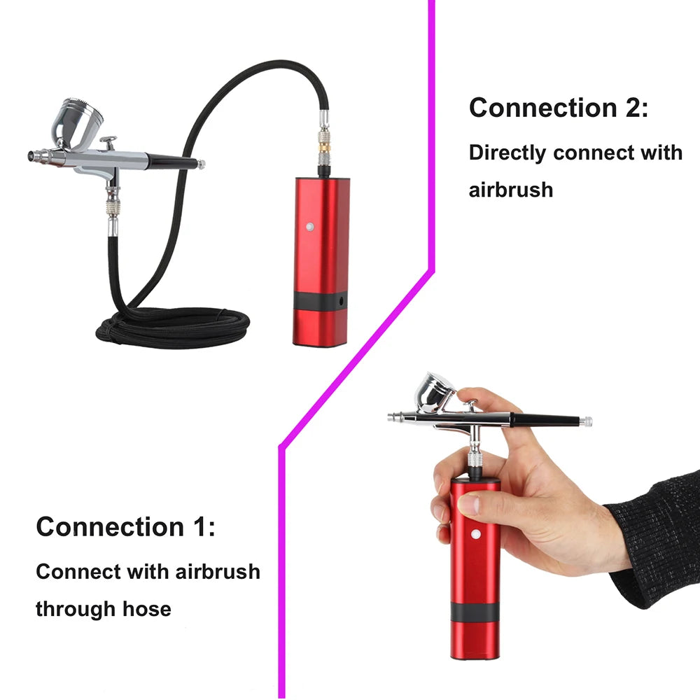 Best Quality New Arrival TM80S Wireless Airbrush With Compressor Kit 32Psi Auto Start Stop Mini Portable Cordless Personal