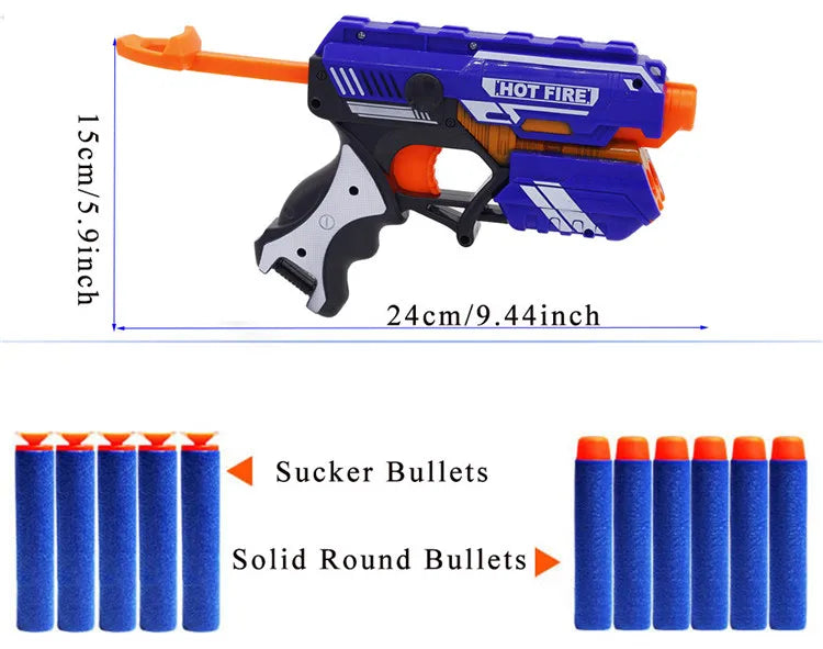 Children's Manual Soft Bullets Plastic Toy Gun Kits For Nerf Darts Toy Pistol Gun Long Range Dart Blaster Kids Toys Xmas Gift