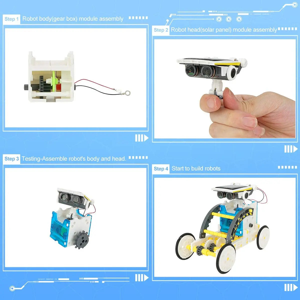 STEM Solar Robot Educational Toys Technology Science Kits Learning Development Scientific Fantasy Toy for Kids Children Boys