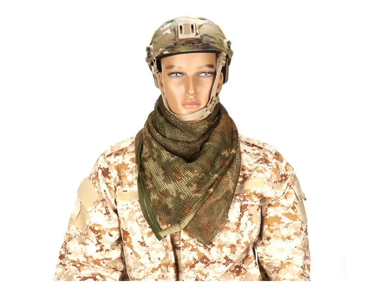 Cotton Camouflage Tactical Mesh Scarf Sniper Face Veil Camping Hunting Multi Purpose Hiking Scarve Ghillie Suit Clothes