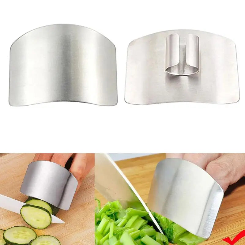 1pc Stainless Steel Finger Protector Kitchen Knife Cutting Cooking Finger Protector Safe Kitchen Durable Chop Shield Cut Gadget