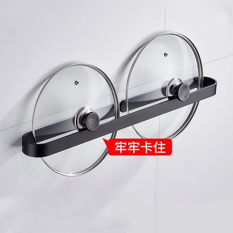 Slipper Clip Black/White Aluminum Simple Style U Pattern Nail-free Glue Bathroom Towel Rod Towel Holder Kitchen Pot Cover Racks