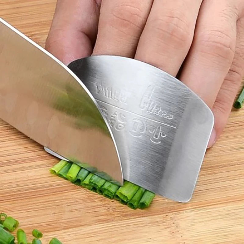 1pc Stainless Steel Finger Protector Kitchen Knife Cutting Cooking Finger Protector Safe Kitchen Durable Chop Shield Cut Gadget