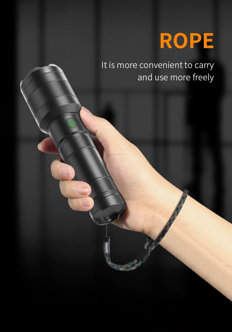 LEP White Laser Flashlight 1200-1500 Meters SF2 White Laser Light Rechargeable 21700 Battery Tactical Military Search Flashlight