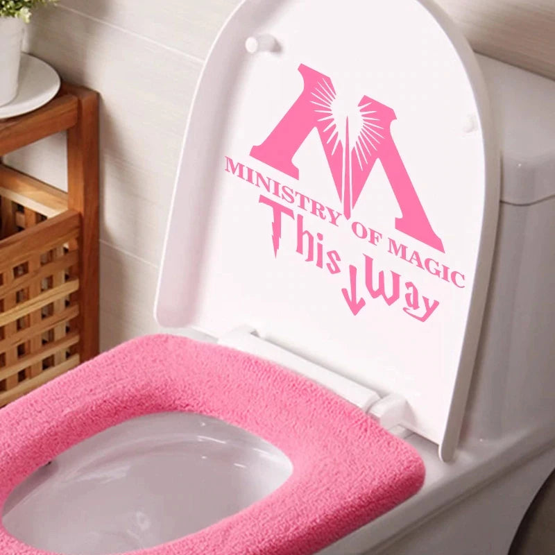 Ministry Of Magic Bathroom Vinyl Wall Sticker Home Decor Toilet Decal Toilet Art Decoration DIY Stickers Y131