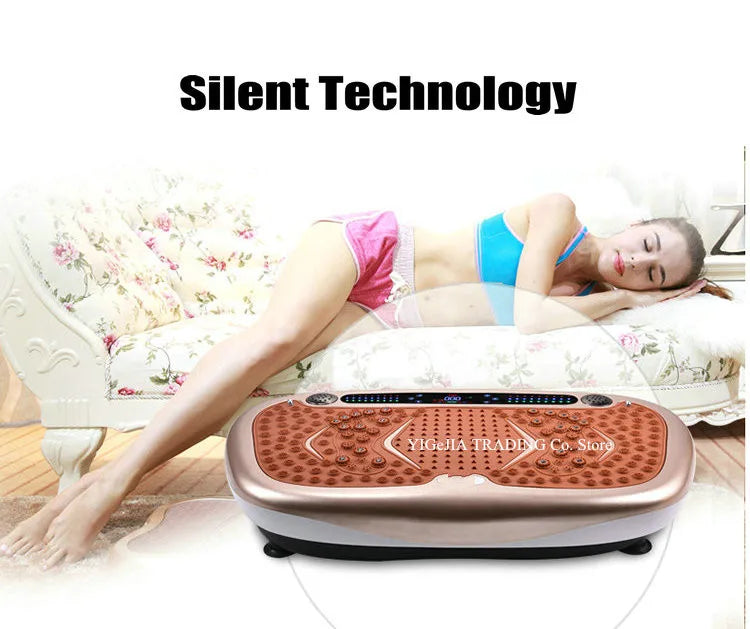 Household Body Shaping Slimming Machine with Pulling Rope, Silent Vibration Fitness Machine, Remote Control Fat Reducing Device