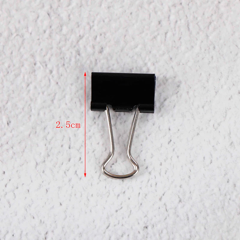 12Pcs Black Metal Binder Clips File Paper Clip Photo Stationary Office Supplies Kantoor School Briefpapier Document