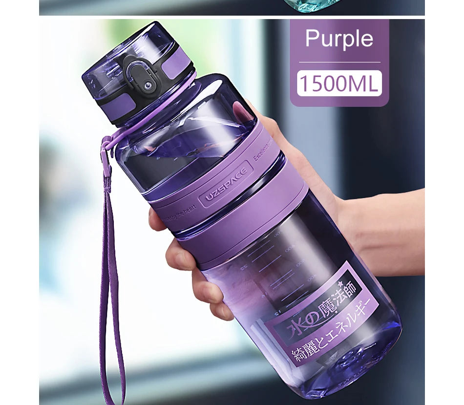 1.5/2L Sport Water Bottle Large capacity Portable leakproof Shaker Outdoor Fitness Bottle EcoFriendly Plastic Drinkware BPA Free