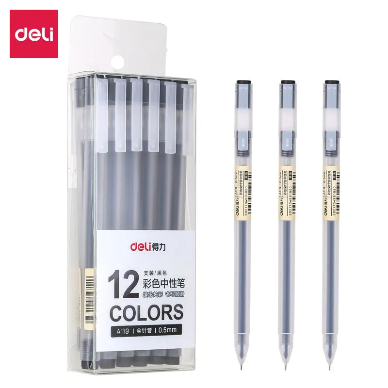 12 PCS Colored Gel Pens  8 colors 0.5 mm fine point Watercolor drawing Pen for journal School supplies Stationery