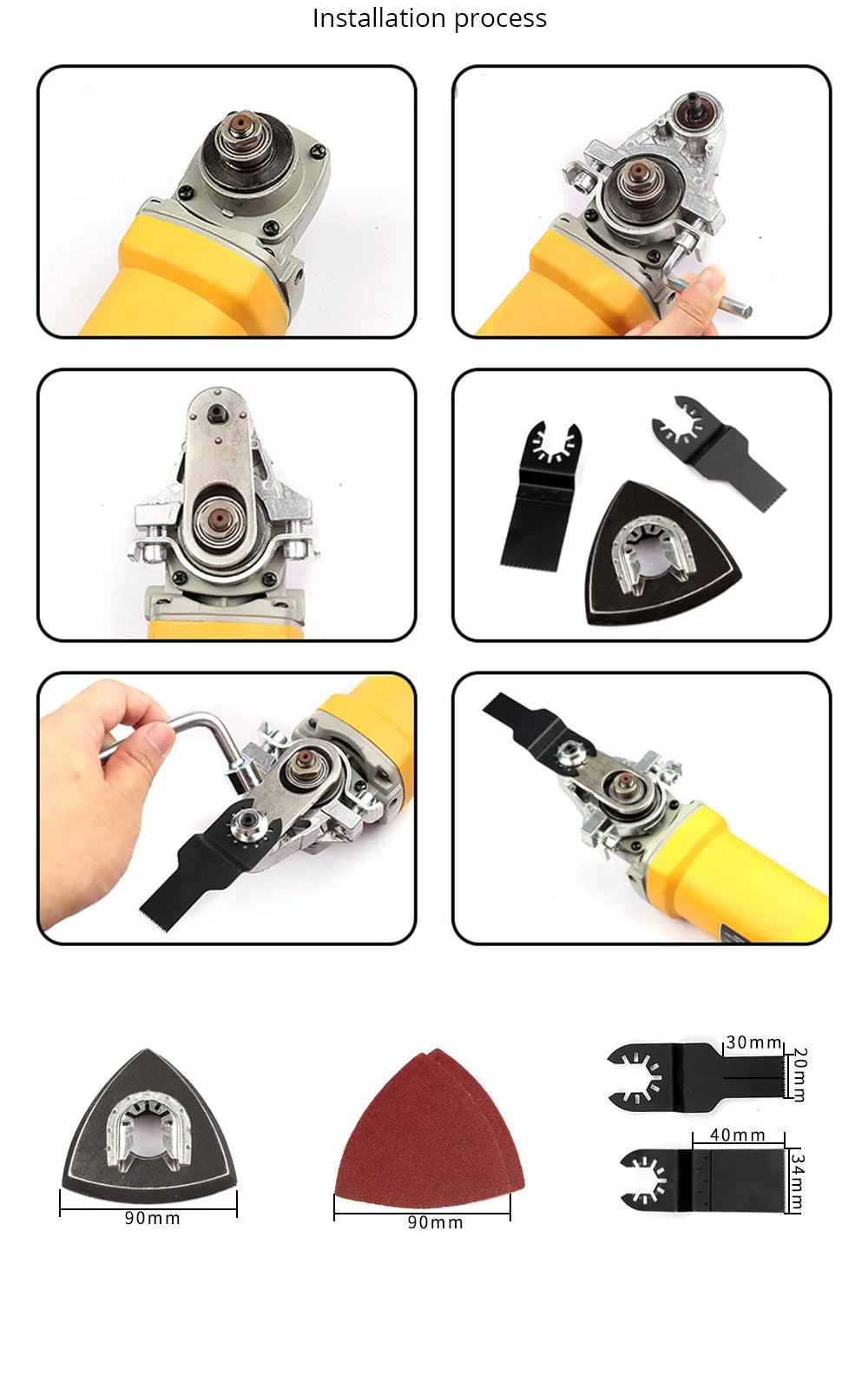 Angle Grinder Modified Oscillating Tool，Renovator Saw Slotting Machine Multifunction Power Woodworking Tool With Trimmer Blades