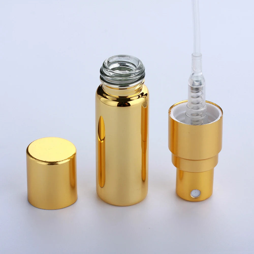 100 PCS/Lot 3ML Mini Perfume Bottle Golden Silver Black Atomizer Spray Bottles Sample