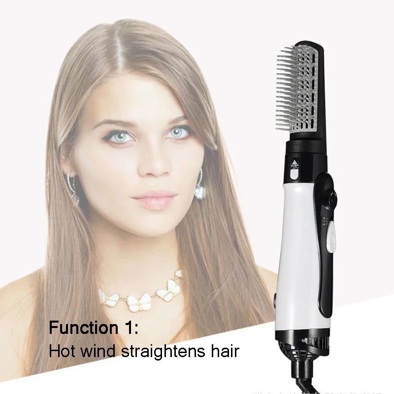 hair dryer Curling Hair 2 In 1 Brush Hot Air Styler Comb Curling Iron Roll Styling Brush Hair Dryer Blow With Nozzles SU404