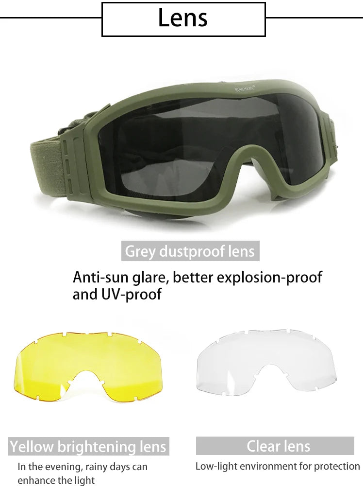 Tactical Glasses Men Shooting Hunting Glasses Military Gear Army Glasses Goggles Aisrsoft Paintball Protective Eye Glasses