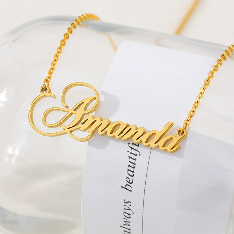 Personalized Crown Name Necklace Custom Queen Princess Crown Charm Necklace Jewelry Gifts For Mom Wife Daughter Girlfriend