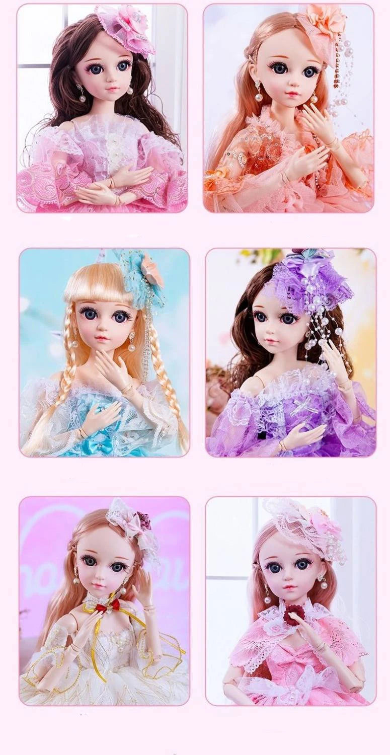 60cm Fashion Girl Dolls Large Original Handmade 1/3 Doll Full Set 15 Jointed Doll Girls Toys for Children Kids Gif Fashion Doll