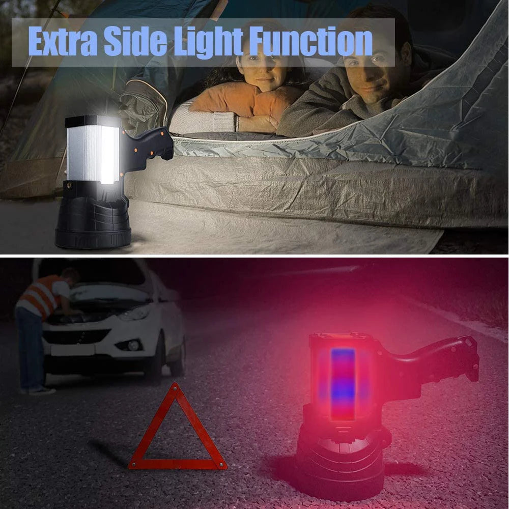 Powerful 10000mAh Power Bank LED Searchlight Super Bright LED Work Light Rechargeable Handheld Flashlight Spotlight Waterproof