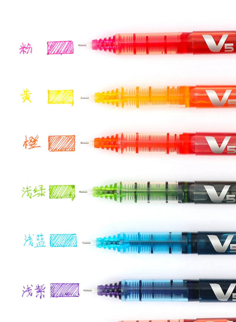 Japan PILOT BX-V5 0.5mm V7 0.7mm Straight Pen Large Capacity Color Ink Gel Pen Cute Stationary School Supplies