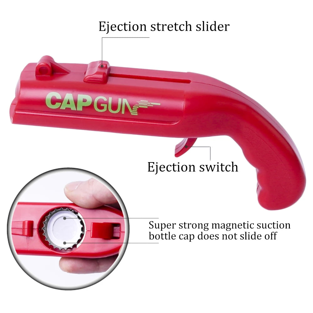 Creative Can Opener Spring Cap Catapult Launcher Gun Shape Bar Tool Drink Opening Shooter Beer Bottle Opener Kitchen Gadget Set