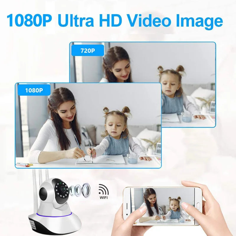 1080P Wireless WiFi Camera Home Security Surveillance Indoor IP Camera Motion Detection 360 PTZ Cam Securite Kamera Baby Monitor